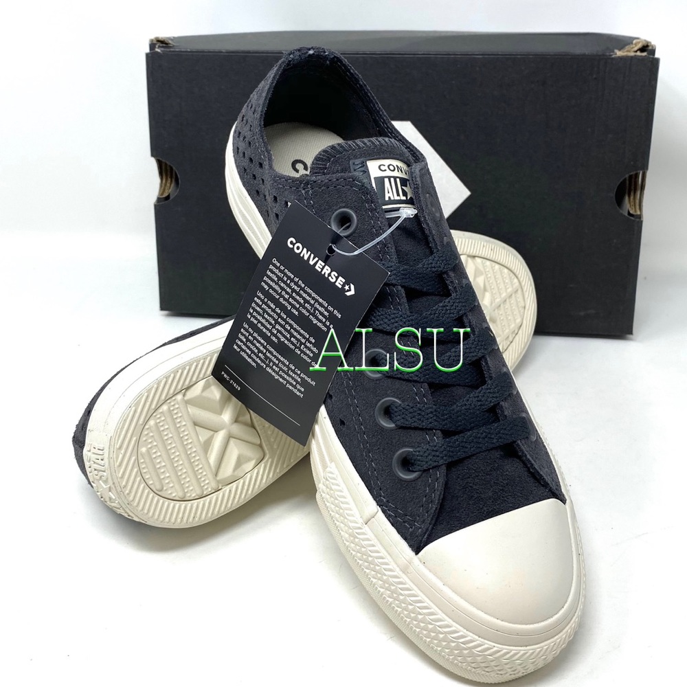 Converse Ctas Suede Low Top Almost Black Women’s - Picture 10 of 11